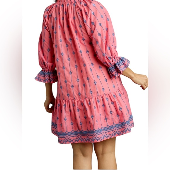 Umgee dress Pink and Blue Dress new boho small - Picture 2 of 11